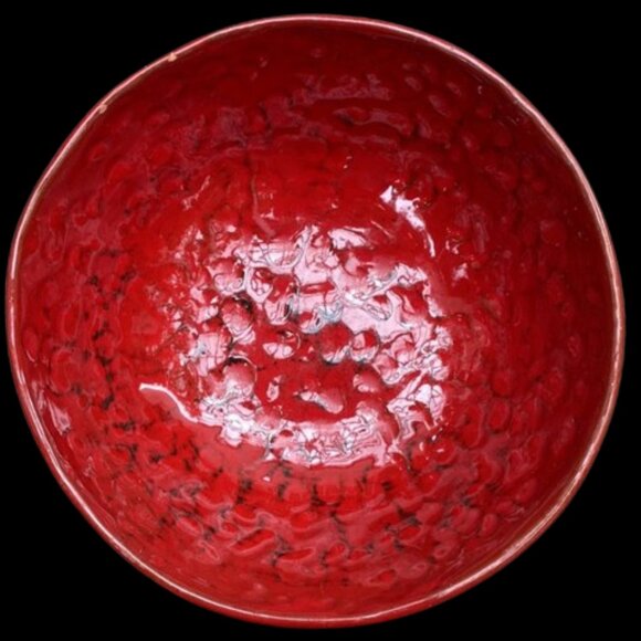 Set of noemi ceramiche: Red dimpled Individual pasta bowls, salad or soup - Picture 1 of 5